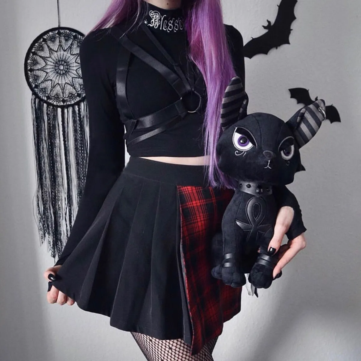 "Blessed" Goth Crop Top - Image 5