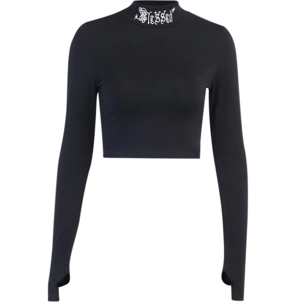 "Blessed" Goth Crop Top - Image 6