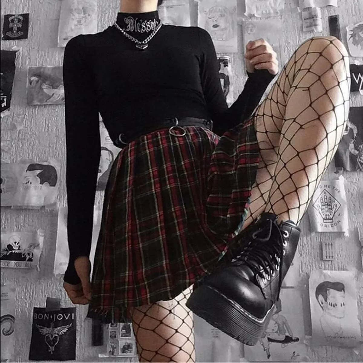 "Blessed" Goth Crop Top - Image 9