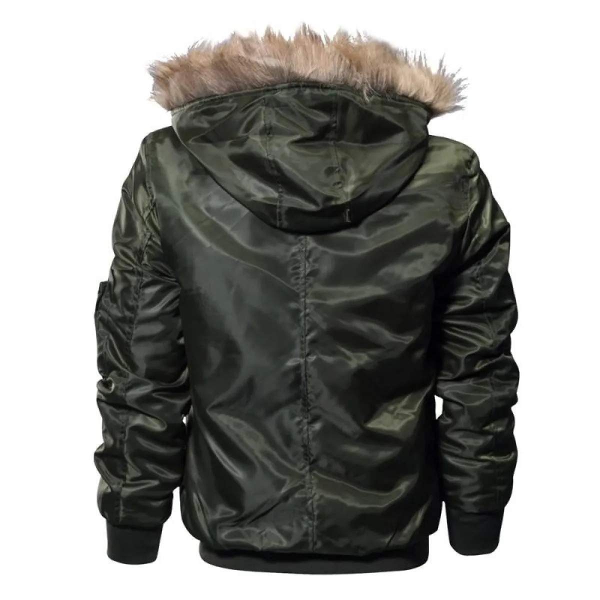 Fur Collar Military Flight Jacket - Image 8