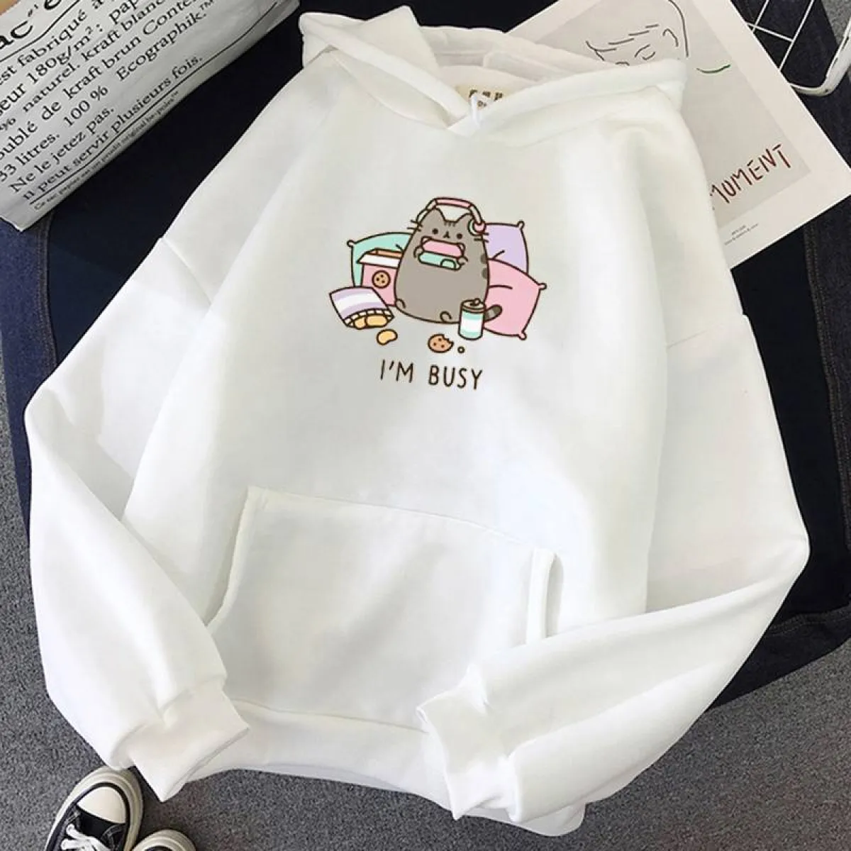 "I'm Busy" Gaming Cat Hoodie - Image 15