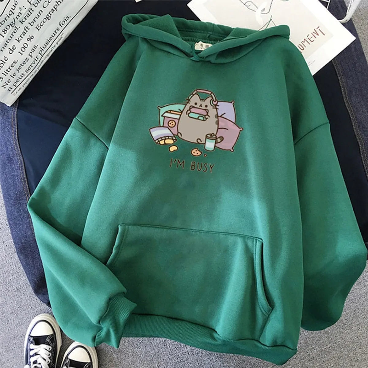 "I'm Busy" Gaming Cat Hoodie - Image 23