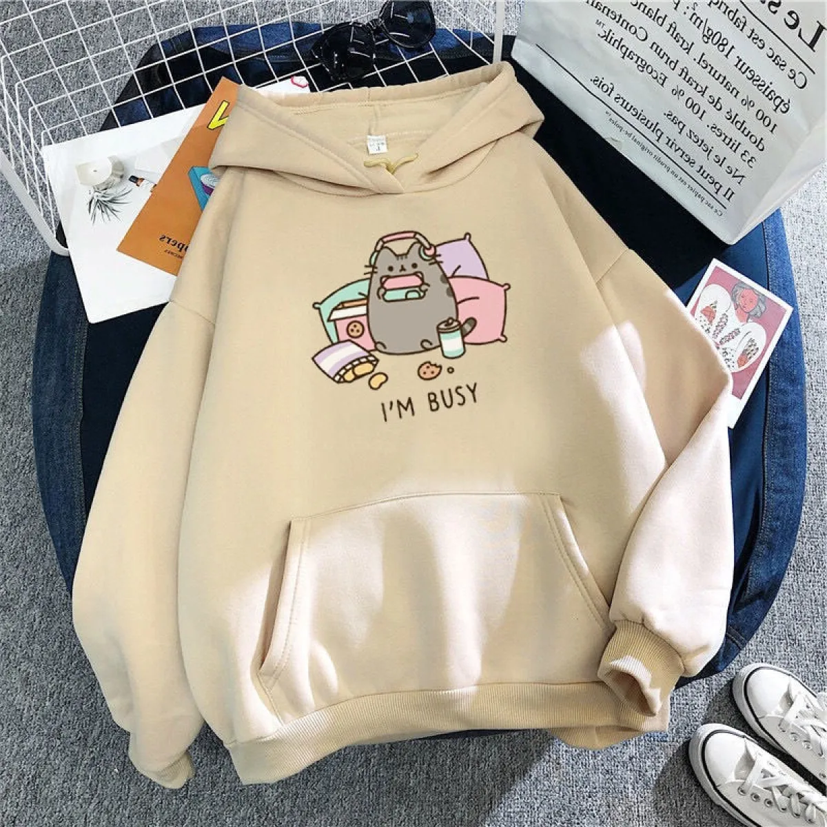 "I'm Busy" Gaming Cat Hoodie - Image 4