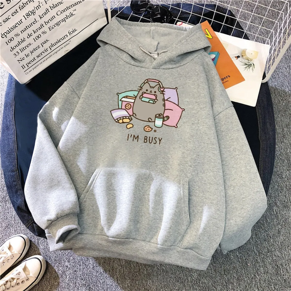 "I'm Busy" Gaming Cat Hoodie - Image 5