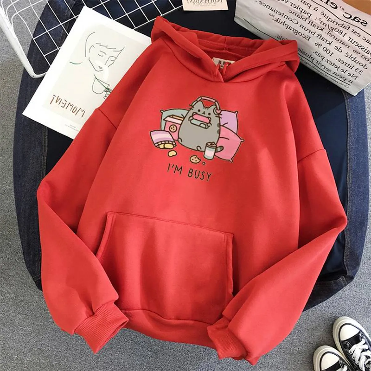 "I'm Busy" Gaming Cat Hoodie - Image 7