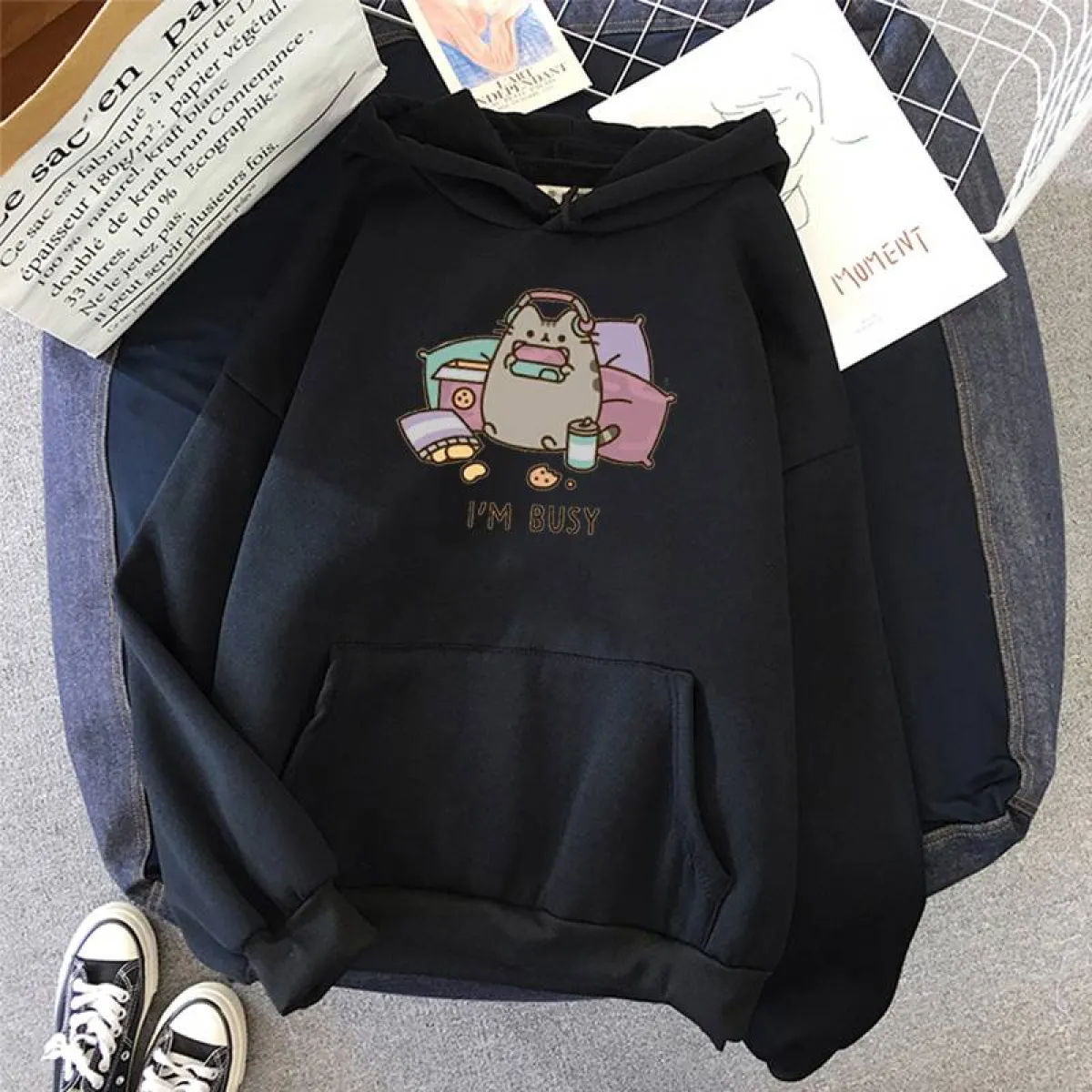 "I'm Busy" Gaming Cat Hoodie - Image 8