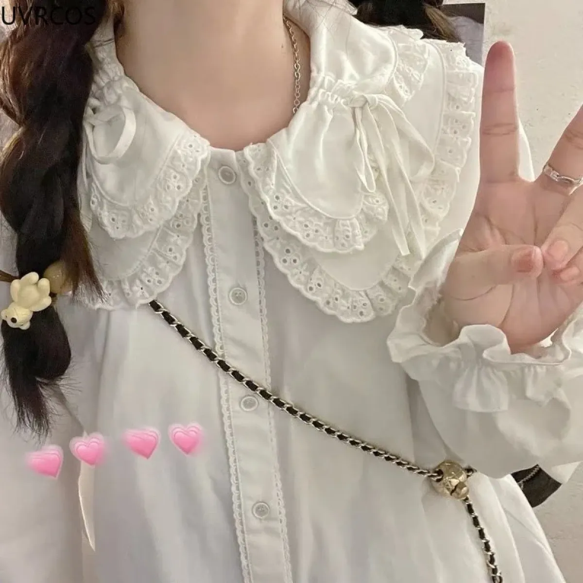 Kawaii Lolita Ruffle Knit Sweater Vest - Japanese Bow Cardigan - Image 10