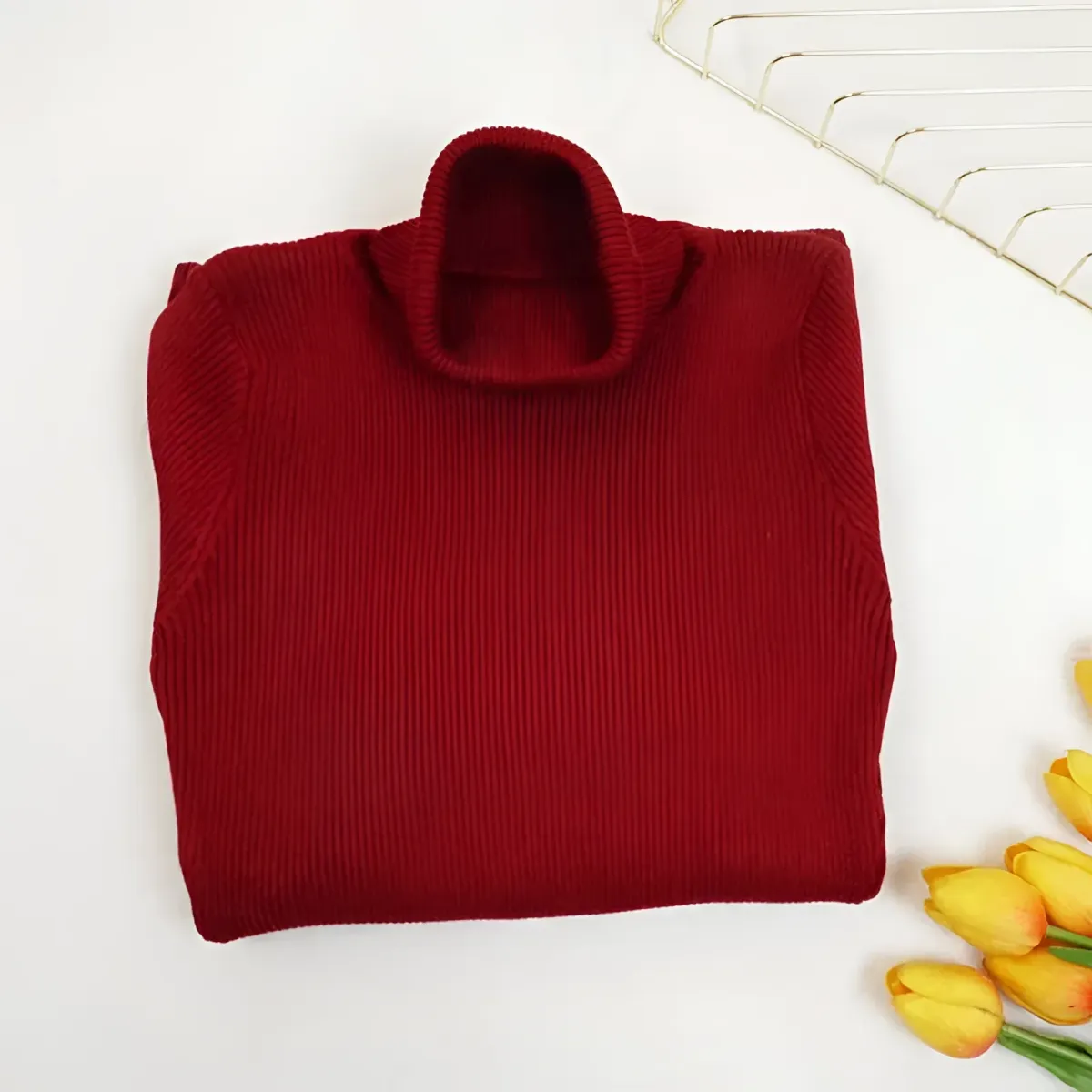 Knitted Turtleneck Dress - Image 10