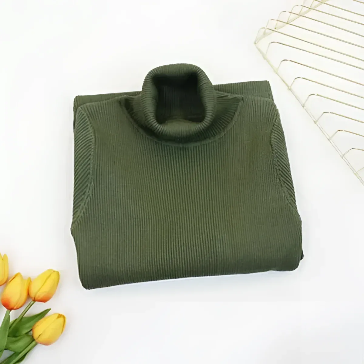 Knitted Turtleneck Dress - Image 16
