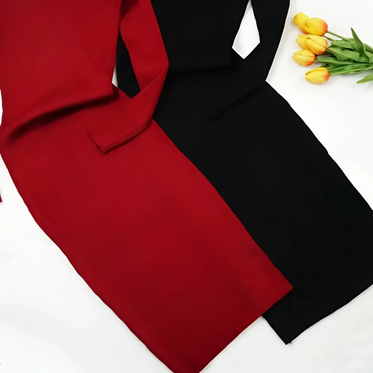 Knitted Turtleneck Dress - Image 9