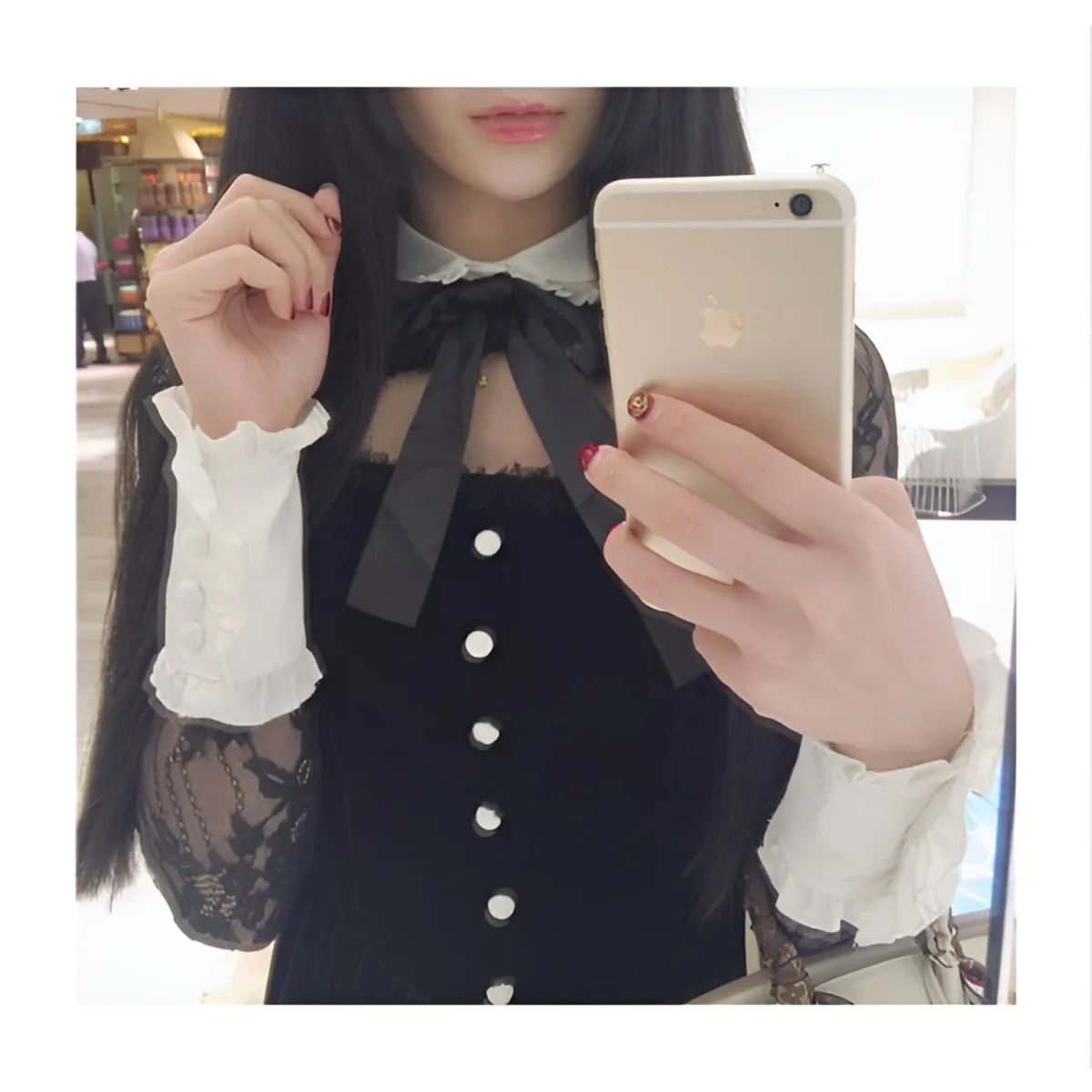 Lolita Hollow Lace Dress - Image 4