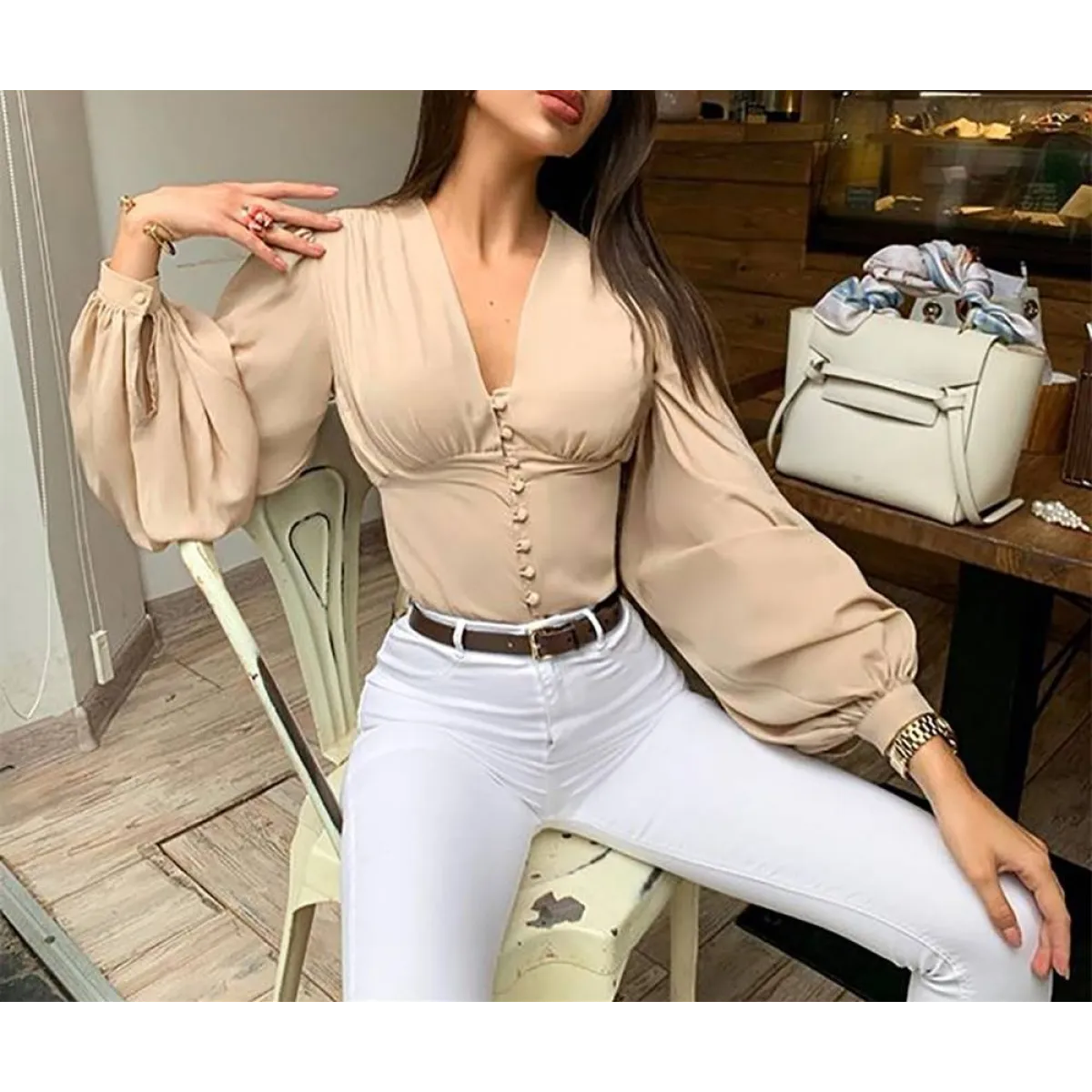 Long-sleeved Korean Blouse - Image 7