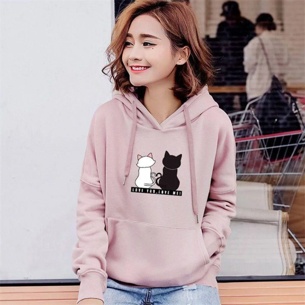 Love You. Love Me! Cat Hoodie - Image 9
