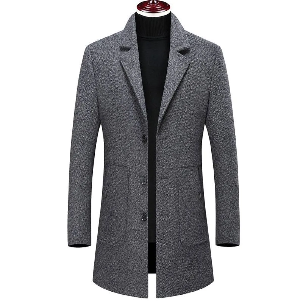 Plaid Button Coat - Image 3