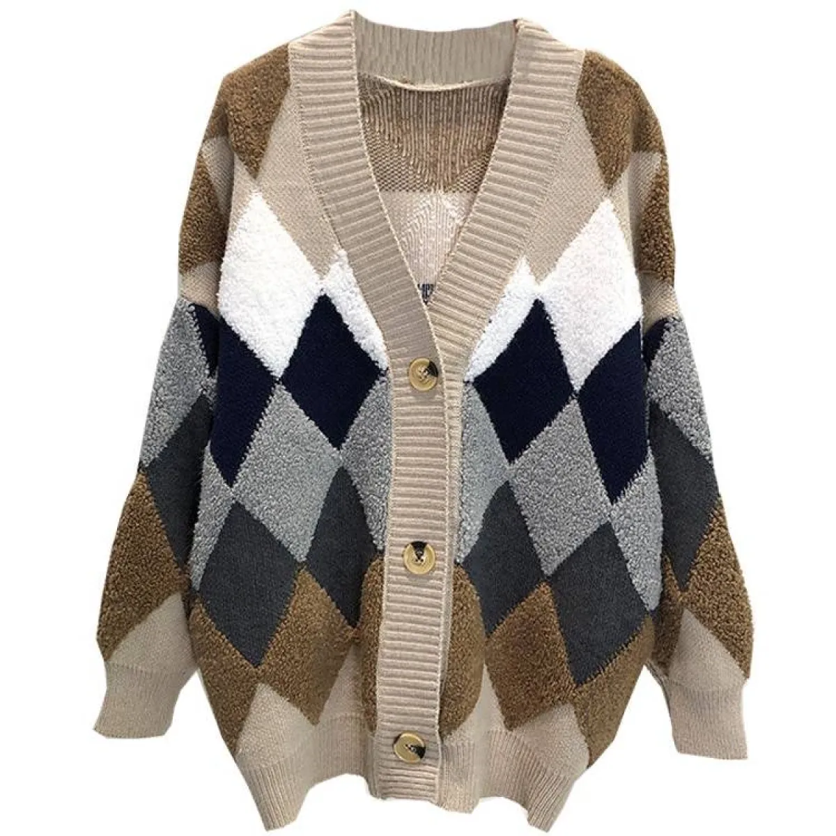 Plaid V-Neck Cardigan - Image 7