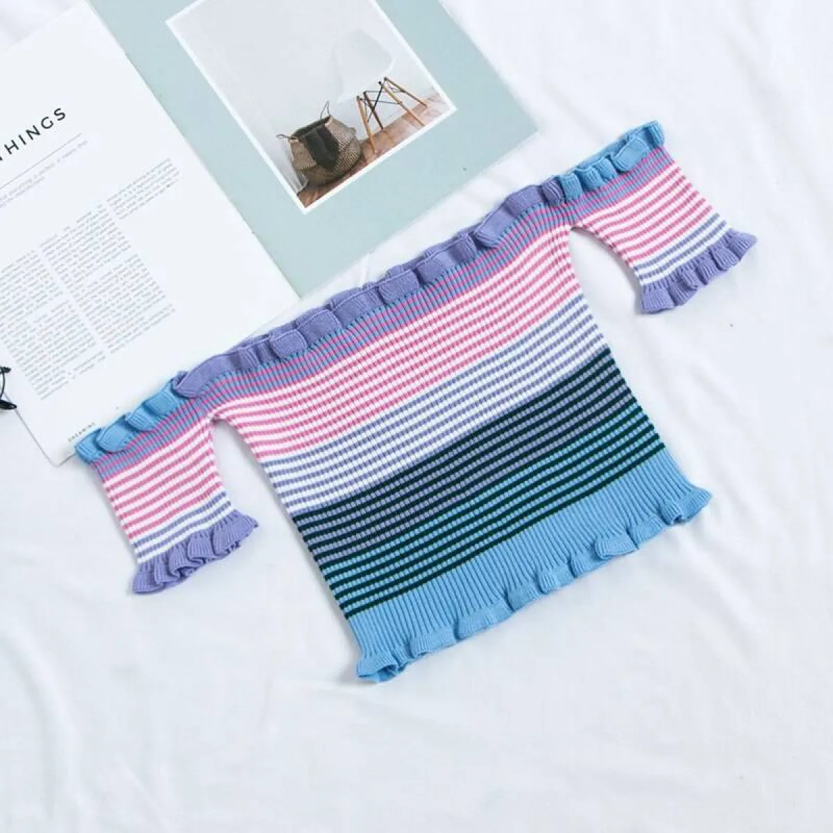 Rainbow Striped Crop Top - Image 12