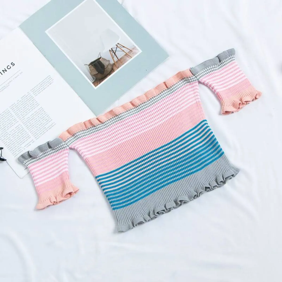 Rainbow Striped Crop Top - Image 13