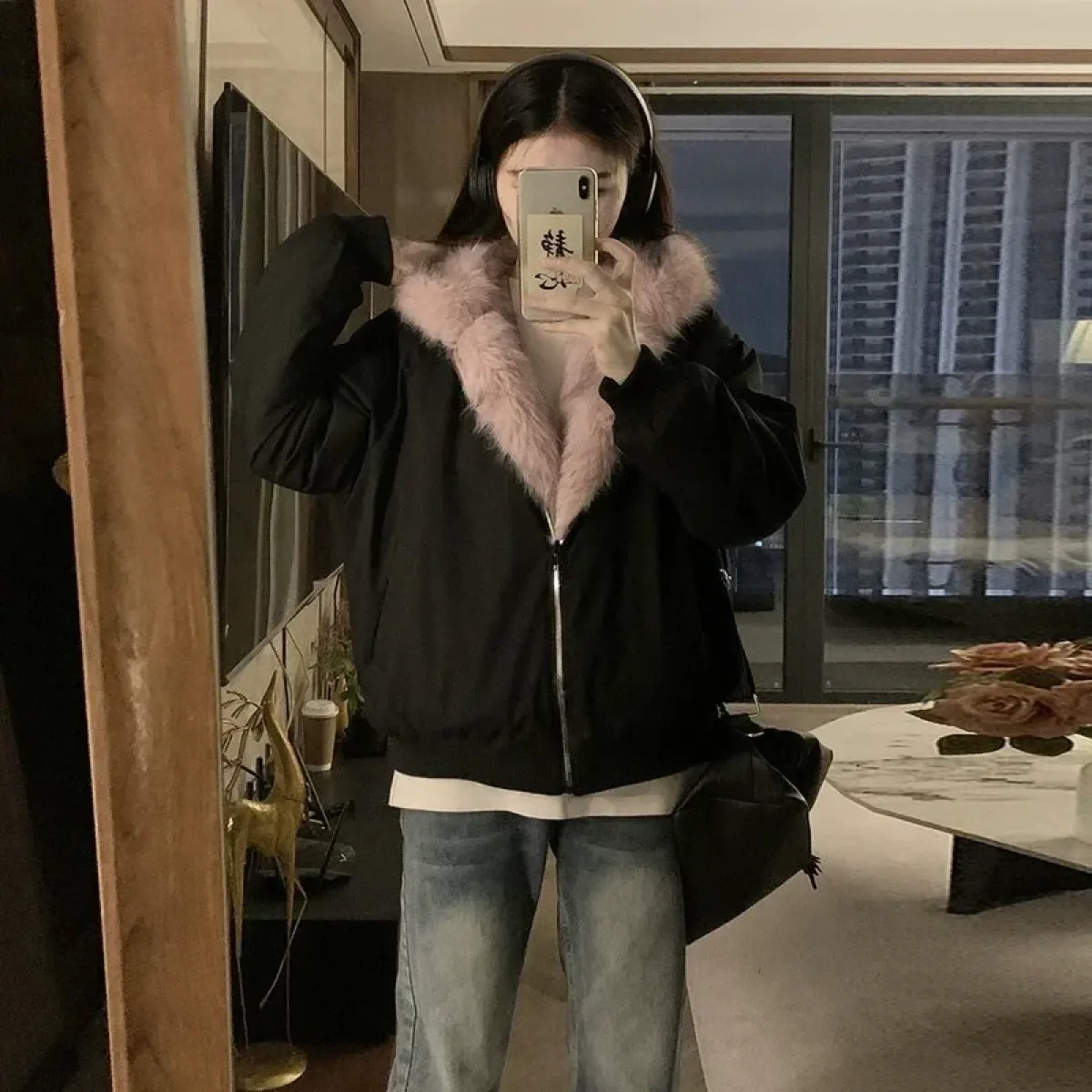 Reversible Faux Mink Fur Hooded Winter Jacket - Image 5