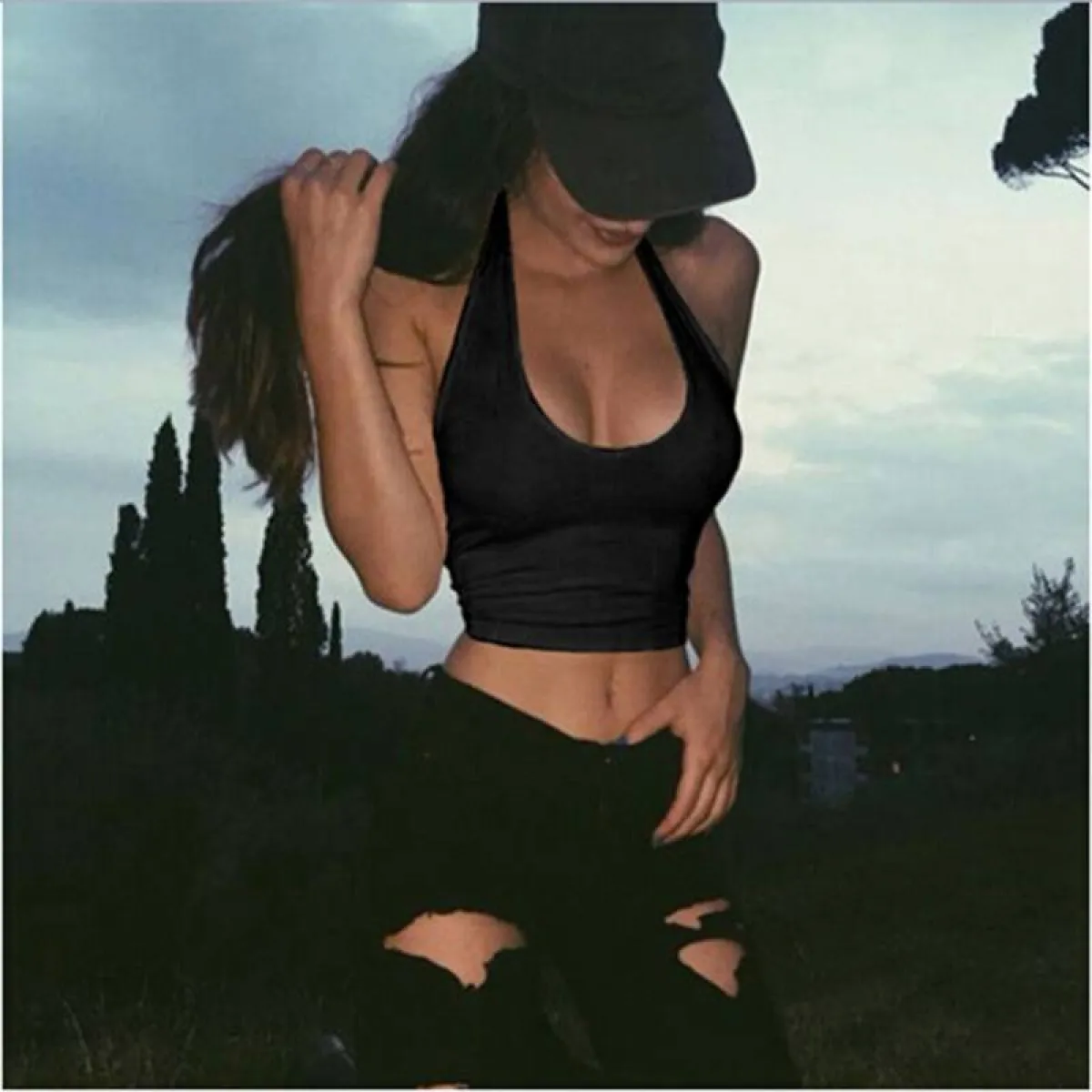 Slim Sleeveless Crop Top - Image 9