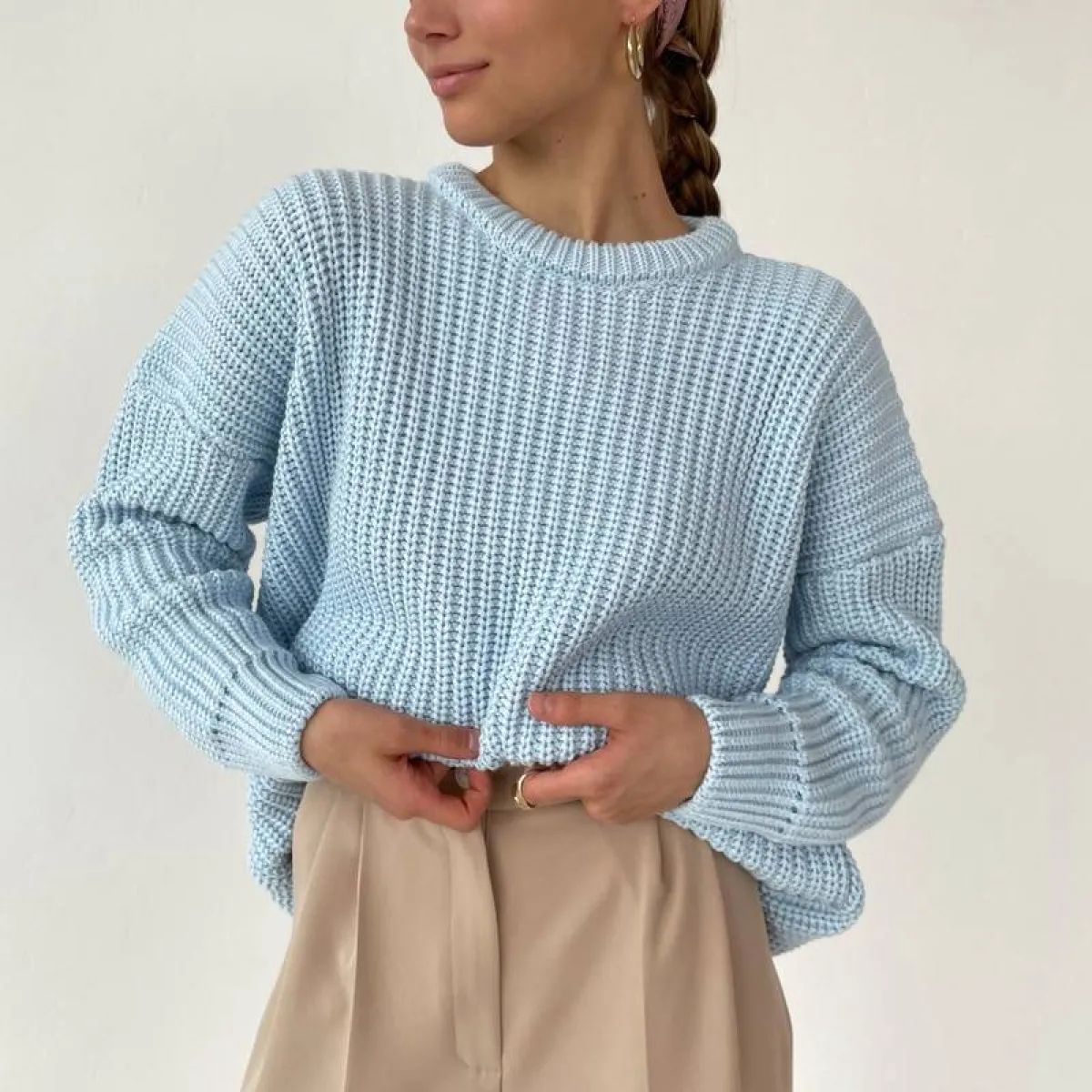 Women's Oversized Knitted Sweater - Image 3