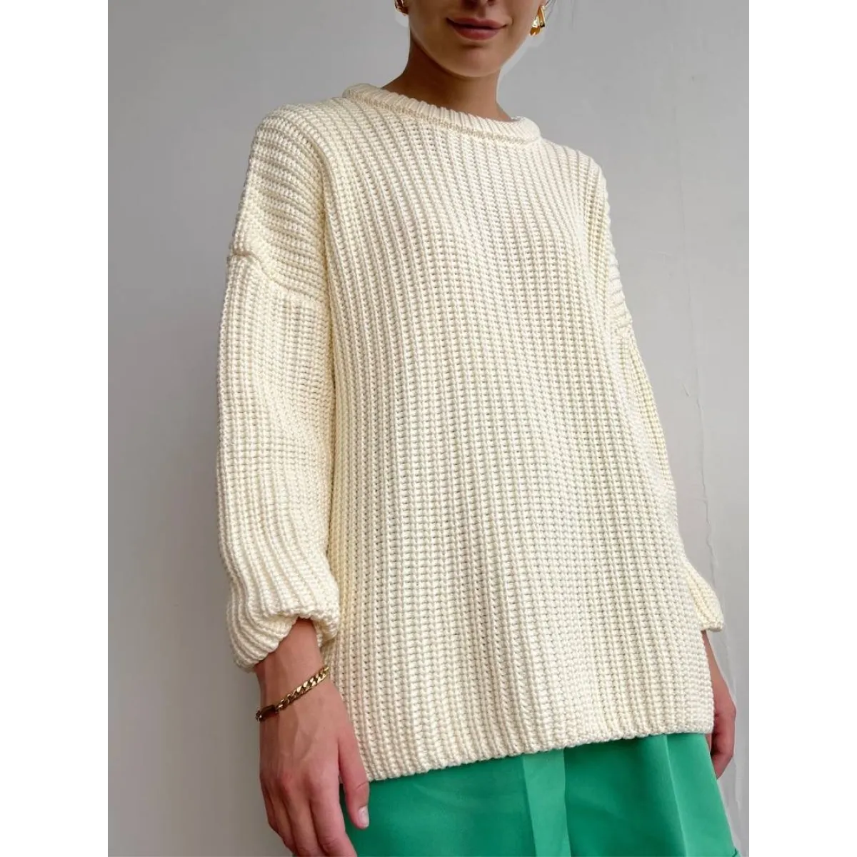 Women's Oversized Knitted Sweater - Image 5